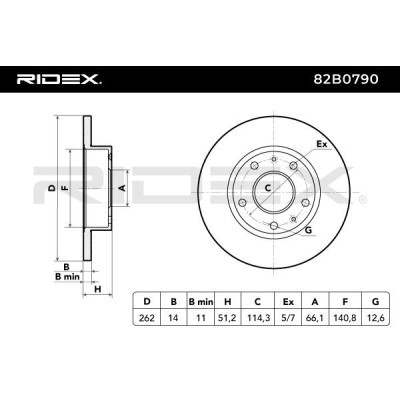 Bremsscheibe RIDEX 82B0790 82B0790 - foto 3