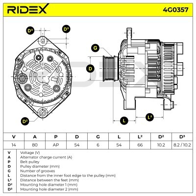 Generator RIDEX 4G0357 4G0357 - foto 5