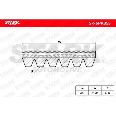Keilrippenriemen Stark SK-6PK855 SK-6PK855 - foto 3