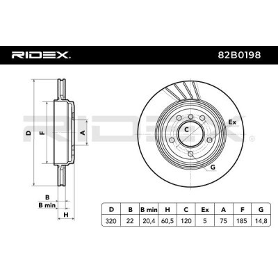 Bremsscheibe RIDEX 82B0198 82B0198 - foto 4