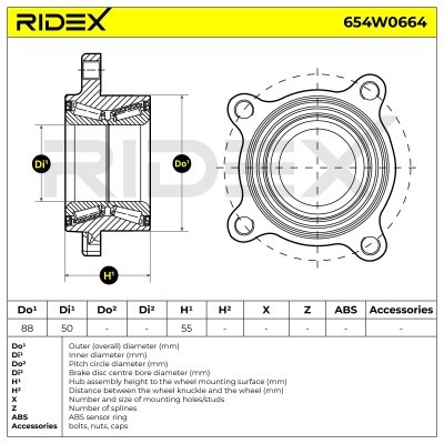 Radlager RIDEX 654W0664 654W0664 - foto 5