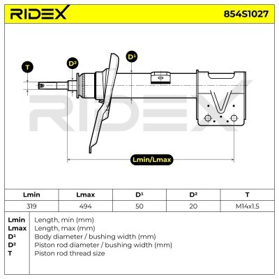 Stoßdämpfer RIDEX 854S1027 854S1027 - foto 8