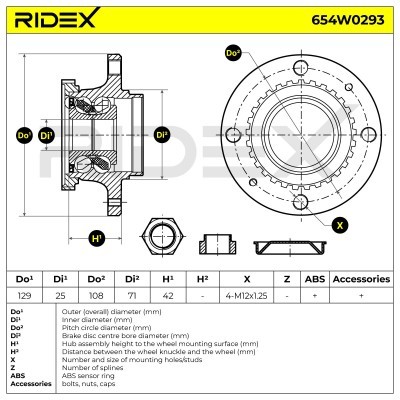 Radlagersatz RIDEX 654W0293 654W0293 - foto 6