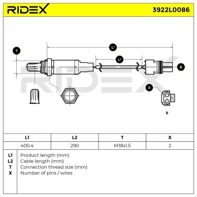 Lambdasonde RIDEX 3922L0086 3922L0086 - foto 6