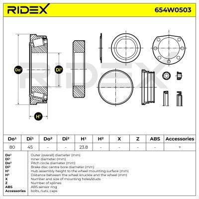 Radlager RIDEX 654W0503 654W0503 - foto 2