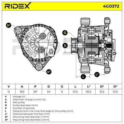 Generator RIDEX 4G0372 4G0372 - foto 7