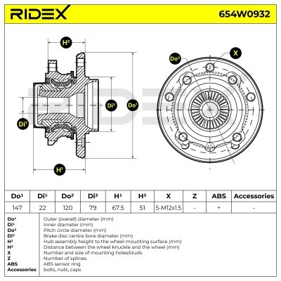 Radlager RIDEX 654W0932 654W0932 - foto 4