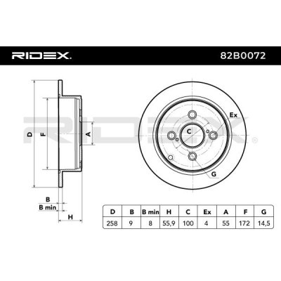 Bremsscheibe RIDEX 82B0072 82B0072 - foto 7