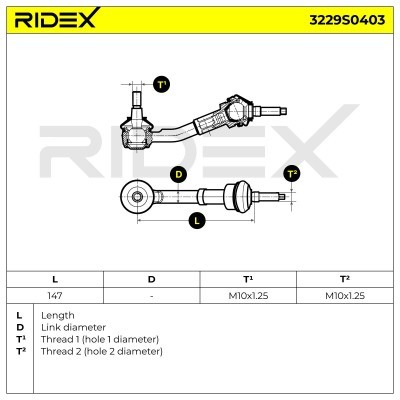 Stabilisator Stange RIDEX 3229S0403 3229S0403 - foto 6
