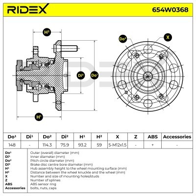 Radlagersatz RIDEX 654W0368 654W0368 - foto 6