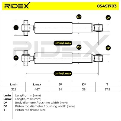 Stoßdämpfer RIDEX 854S1703 854S1703 - foto 5