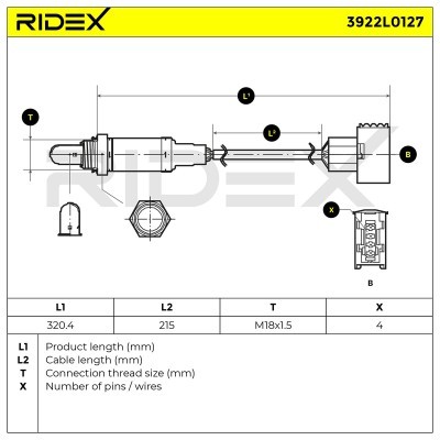 Lambdasonde RIDEX 3922L0127 3922L0127 - foto 6