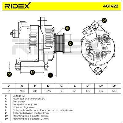 Generator RIDEX 4G1422 4G1422 - foto 5