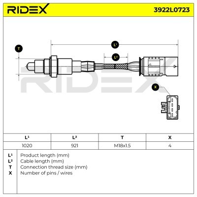 Lambdasonde RIDEX 3922L0723 3922L0723 - foto 7