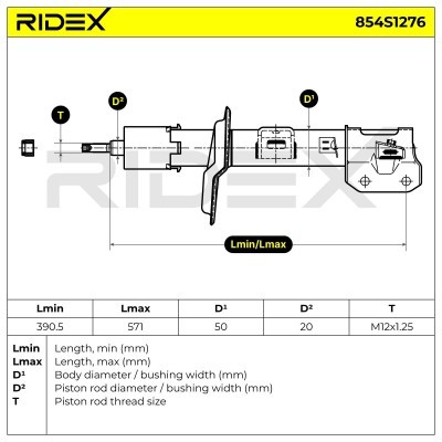 Stoßdämpfer RIDEX 854S1276 854S1276 - foto 7