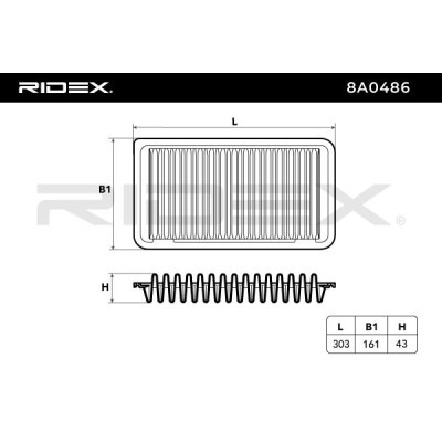 Luftfilter RIDEX 8A0486 8A0486 - foto 6