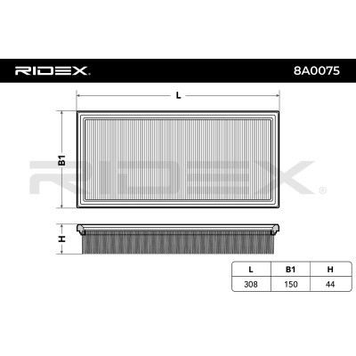 Luftfilter RIDEX 8A0075 8A0075 - foto 6