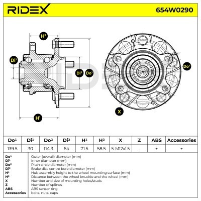 Radlager RIDEX 654W0290 654W0290 - foto 8