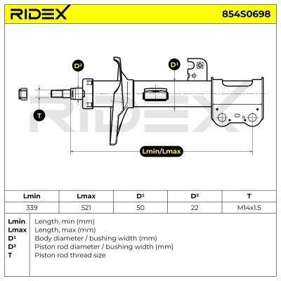 Stoßdämpfer RIDEX 854S0698 854S0698 - foto 6