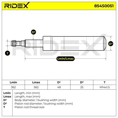 Stoßdämpfer RIDEX 854S0051 854S0051 - foto 7