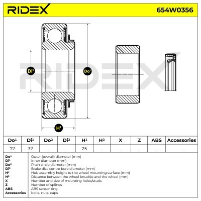 Radlager RIDEX 654W0356 654W0356 - foto 5