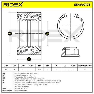 Radlager RIDEX 654W0173 654W0173 - foto 3