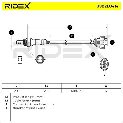 Lambdasonde RIDEX 3922L0414 3922L0414 - foto 6