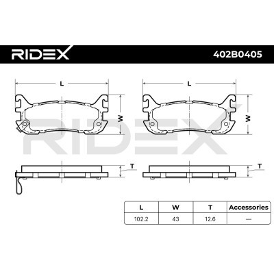 Bremsbeläge Satz RIDEX 402B0405 402B0405 - foto 7