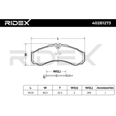 Bremsbeläge Satz RIDEX 402B1273 402B1273 - foto 6