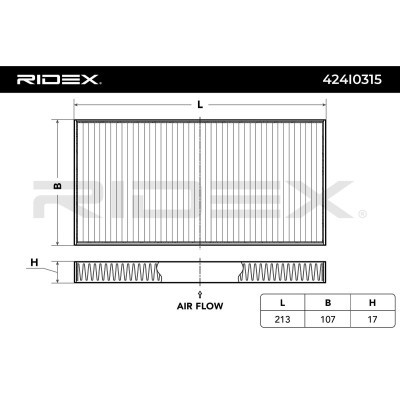 Filter, Innenraumluft RIDEX 424I0315 424I0315 - foto 5