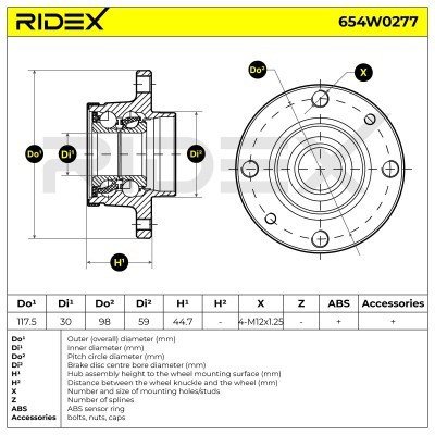 Radlager RIDEX 654W0277 654W0277 - foto 6