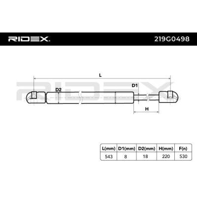 Gasfeder, Koffer-/Laderaum RIDEX 219G0498 219G0498 - foto 7