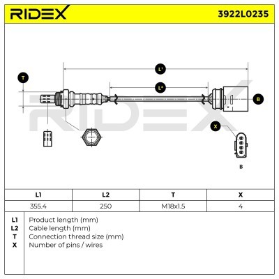 Lambdasonde RIDEX 3922L0235 3922L0235 - foto 6