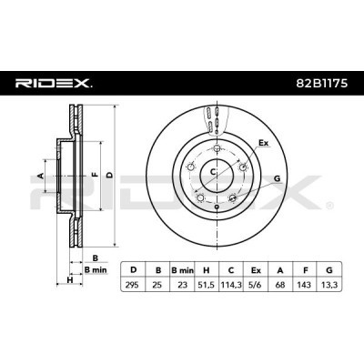 Bremsscheibe RIDEX 82B1175 82B1175 - foto 3