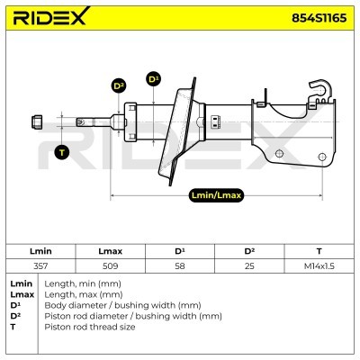 Stoßdämpfer RIDEX 854S1165 854S1165 - foto 8