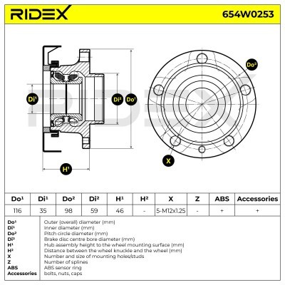 Radlager RIDEX 654W0253 654W0253 - foto 6