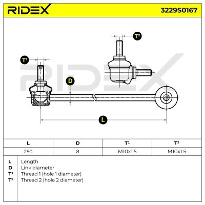 Stabilisator Stange RIDEX 3229S0167 3229S0167 - foto 9
