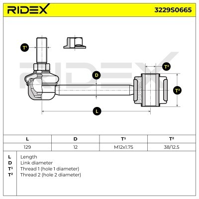 Stabilisator Stange RIDEX 3229S0665 3229S0665 - foto 5
