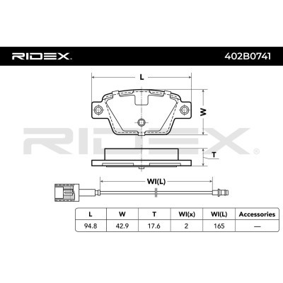 Bremsbeläge Satz RIDEX 402B0741 402B0741 - foto 3