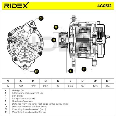 Generator RIDEX 4G0312 4G0312 - foto 7