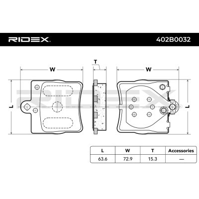 Bremsbeläge Satz RIDEX 402B0032 402B0032 - foto 3