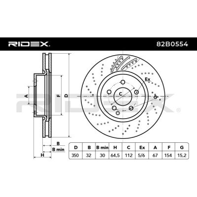 Bremsscheibe RIDEX 82B0554 82B0554 - foto 3