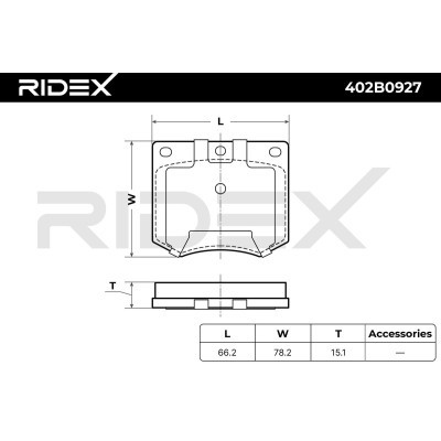 Bremsbeläge Satz RIDEX 402B0927 402B0927 - foto 6