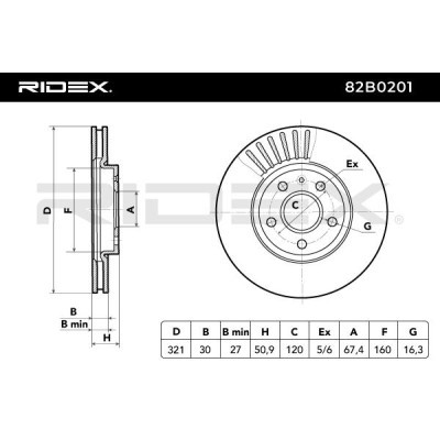 Bremsscheibe RIDEX 82B0201 82B0201 - foto 7