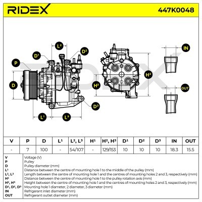 Kompressor, Klimaanlage HONDA CR-V III 447K0048 - foto 6
