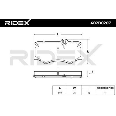 Bremsbeläge Satz RIDEX 402B0207 402B0207 - foto 8