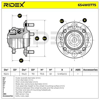 Radlager RIDEX 654W0775 654W0775 - foto 5