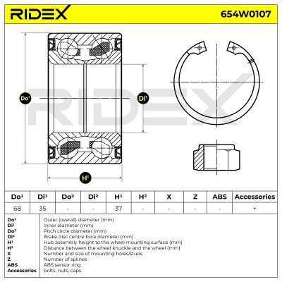 Radlager RIDEX 654W0107 654W0107 - foto 3