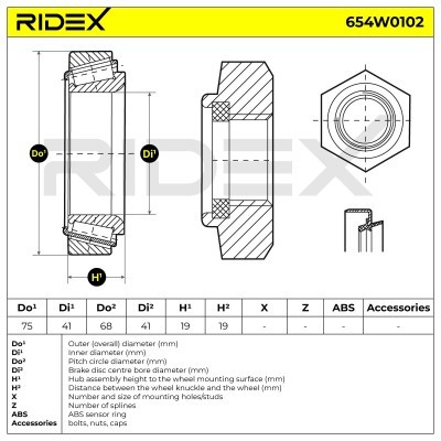 Radlager RIDEX 654W0102 654W0102 - foto 3