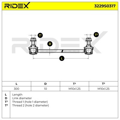 Stabilisator Stange RIDEX 3229S0317 3229S0317 - foto 7